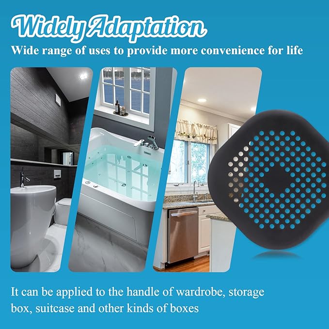 2Pcs 5.4 Inch Square Drain Cover TPR Hair Drain Catcher Flat Silicone Floor - Image 6