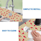 Christmas Cardinal Birds Kitchen Sink Splash Guard Mat Absorbent Fast Drying - Image 5