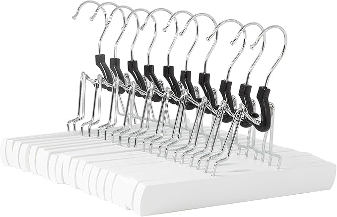 Amazon Basics Wooden Pants Hangers Closet Organizer by AmazonBasics