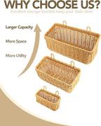 AceList Wall Hanging Basket, Boho Style Hand-Woven Hanging Storage Baskets - Image 2