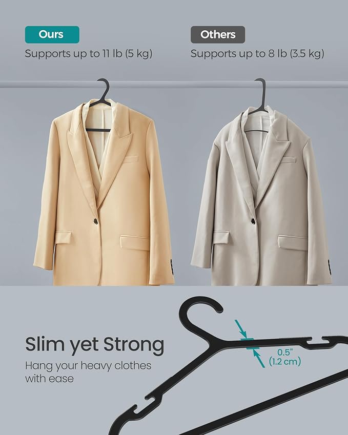 SONGMICS Clothes Hangers, Plastic Hangers, - Image 6