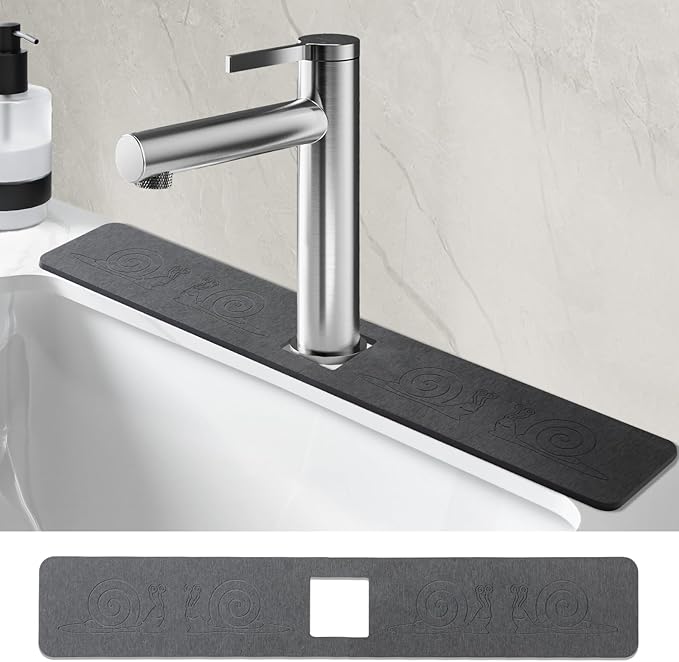 Sink Splash Guard Stone PNLLDDCN Non-Slip Diatom Mud Behind Faucet Mat by PNLLDDCN