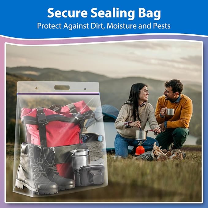 5 Gallon Zipper Bags with Handle and Bottom, Heavy Duty Clear Handy Plastic - Image 5