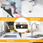 2 Pack Marble Texture Sink Splash Guard Faucet Mat Liquid Gold Marble Texture - Image 7