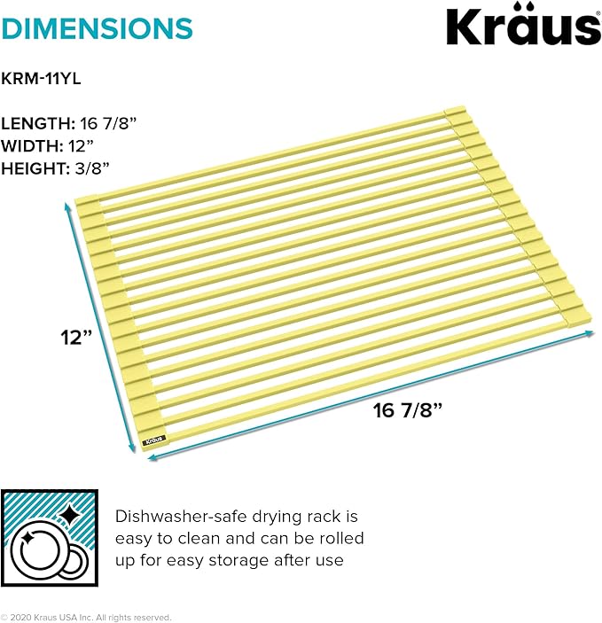 Kraus Multipurpose Workstation Sink Roll-Up Dish Drying Rack, Colander and - Image 7