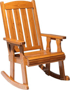 VINGLI Heavy Duty 600 LBS Outdoor Wooden Rocking Chair with Higher Backrest,Patio Rocking Chair with Ergonomic Design, Weatherproof Outdoor Rockers Suit for Patio, Garden, Balcony, Yard by VINGLI