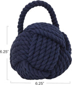 Blue Rope Knot Cotton Door Stop - Image 2