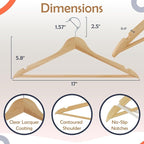 ELONG HOME Solid Wooden Hangers 20 Pack, Wood Suit Hangers - Image 7