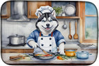 Caroline's Treasures DAC6328DDM Siberian Husky The Chef Dish Drying Mat by CarolinesTreasures