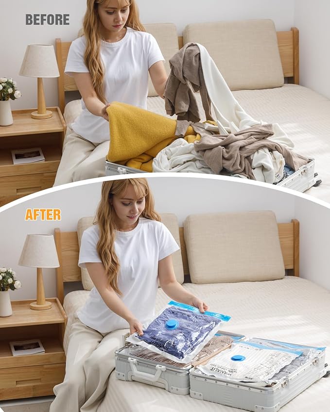 Vacuum Storage Bags for Travel, 12 Pack Vacuum Seal Bags - Image 8