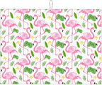 Pink Flamingo Leaf Dish Drying Mat 18x24 by indokyeyqaz