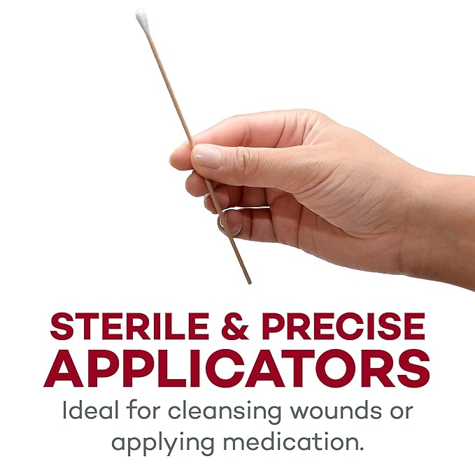 Dealmed 6" Cotton-Tipped Wood Applicators – 200 Sterile Cotton-Tipped - Image 3