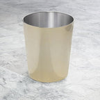 mDesign Round Metal Small 1.7 Gallon Recycle Trash Can Wastebasket, Garbage - Image 3