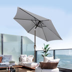 Blissun 7.5 ft Patio Umbrella, Yard Umbrella, Outdoor Market Umbrella with Push Button Tilt Crank, Grey - Image 6