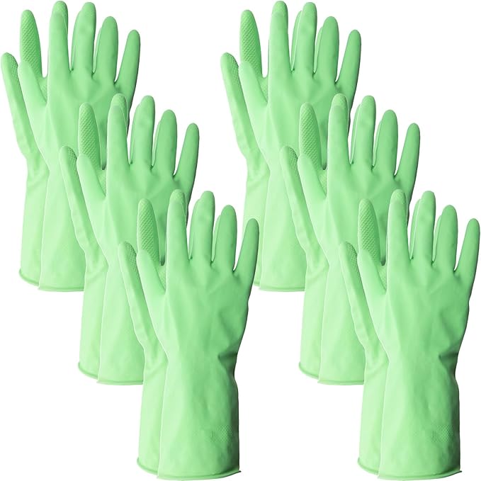 ForPro Natural Rubber Gloves, 6 Pairs Reusable Multi-Purpose Household Cleaning by ForProProfessionalCollection