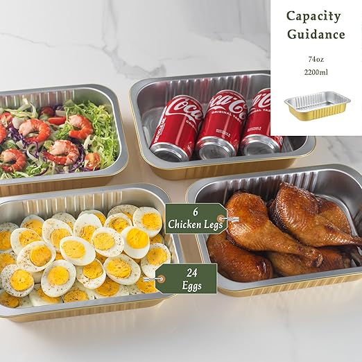 11" x 7.5" Heavy-Duty Aluminum Foil Pans - Image 2