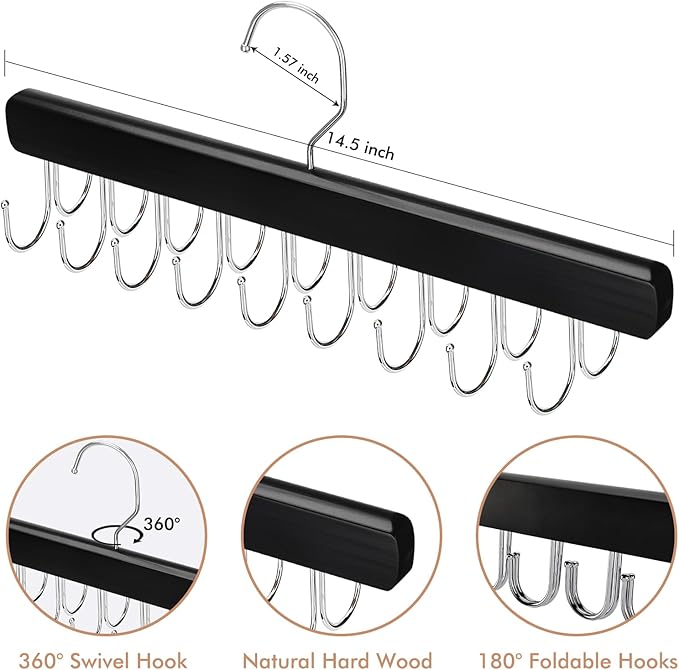 2 Pack Bra Hanger for Closet Organizer, Premium Wooden Tank Top Hangers - Image 2