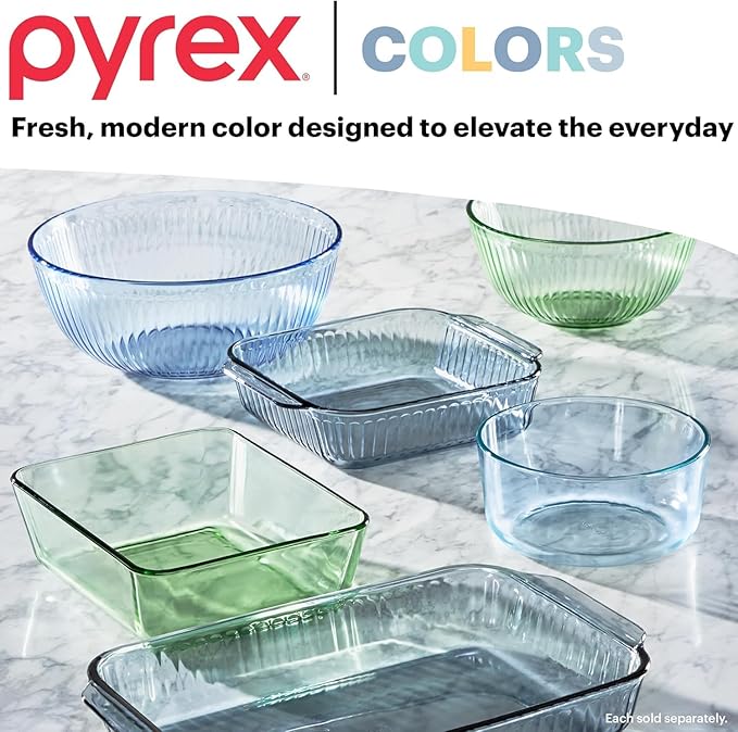 Pyrex Colors Tinted Small/Medium/Large Food Storage Container Set, Snug Fit - Image 5