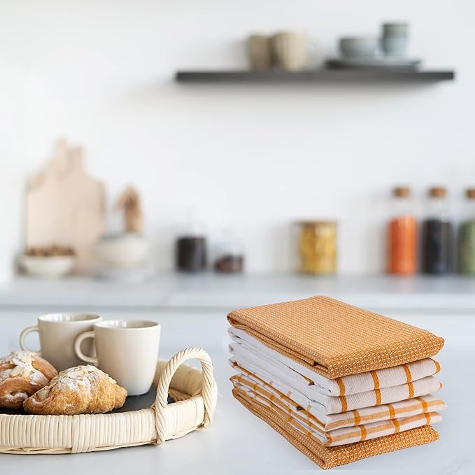 LANE LINEN Kitchen Towels Set of 6-100% Cotton, Quick-Drying 18” x 28” Dish & - Image 4