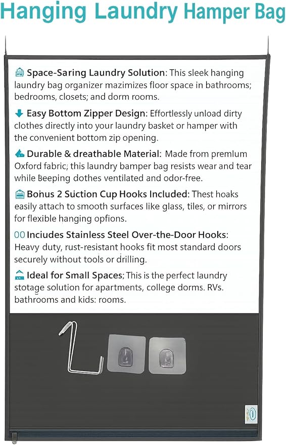Hanging Laundry Hamper Bag – Space-Saving Dirty Clothes Storage - Image 5