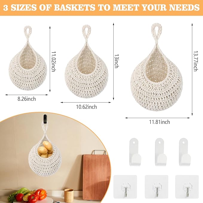 Hanging Fruit Baskets for Kitchen - Image 3