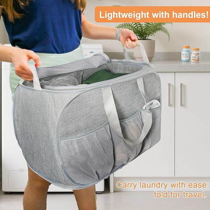 2 Pack Collapsible Laundry Baskets - Image 7