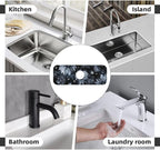 Faucet Draining Mat For Kitchen Sink, Stylized Gray Chrysanthemum Flowers - Image 8