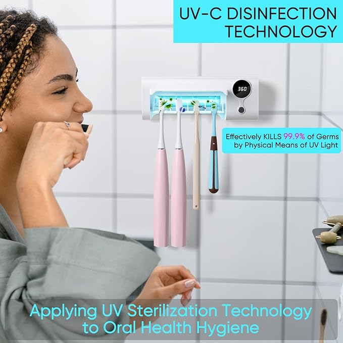StarWin UV Toothbrush Cleaner, Timer Function, Rechargeable Tooth Brush Holder - Image 4