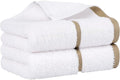 PiccoCasa Set of 2, 750 GSM Luxury White Hand Towels by PiccoCasa