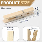 Bivethoi 2.9 Inch Clothes Pins, Wooden Clothespins - Image 2