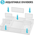 Marbrasse 2 Pack Desk Drawer Organizer, Mesh Drawer Organizer Tray - Image 2