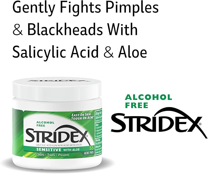 Stridex Sensitive with Aloe, Alcohol Free, 55 Soft Touch Pads - Image 8