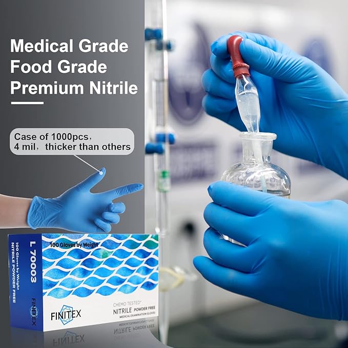 FINITEX Nitrile Disposable Medical Exam Gloves 4 mil Powder-free Latex-Free 100 - Image 5