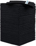 HOMEXCEL Black Microfiber Cleaning Cloth, 24 Pack Cleaning Towels by HOMEXCEL