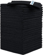 HOMEXCEL Black Microfiber Cleaning Cloth, 24 Pack Cleaning Towels by HOMEXCEL