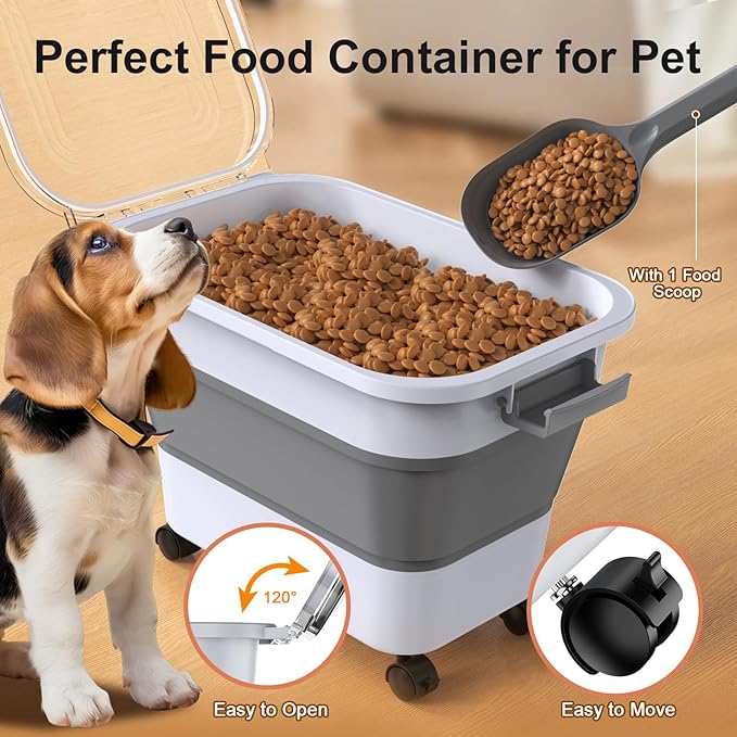 Dog Food Storage Container, 15-23 Lbs Collapsible Dog Food Container - Image 3