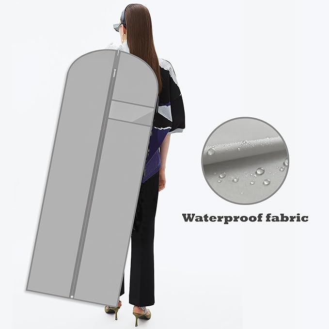 Dress Bags for Gowns Long, Suit Bag Cover for Storage and Travel, 2 Pack - Image 6