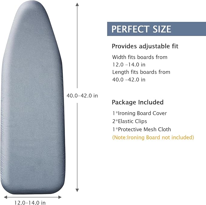 SheeChung 14"x42" Over The Door Ironing Board Cover, Thick Iron Covers - Image 2