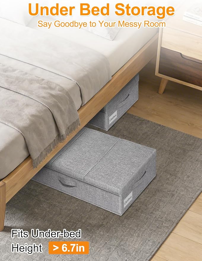punemi Under Bed Storage With Lids, 2 Pack Large Underbed Storage Containers - Image 2