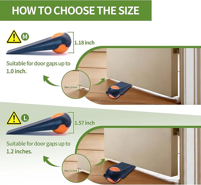 Door Stoppers for Bottom of Door, Rubber Door Stopper Wedges, Door Holders for - Image 6