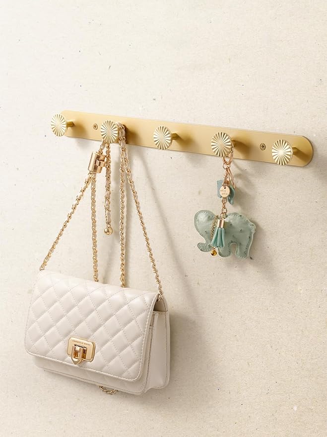 1 Pack Coat Rack Wall Mounted Gold Brass Towel Hooks - Image 4