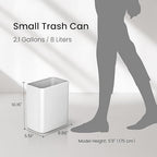 Cesun Small Bathroom Trash Can 2.1 Gallon Wastebasket, Modern Metal Garbage Can - Image 8
