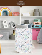 HUNRUNG Laundry Hamper, Large Canvas Fabric Lightweight Storage Basket Toy - Image 5