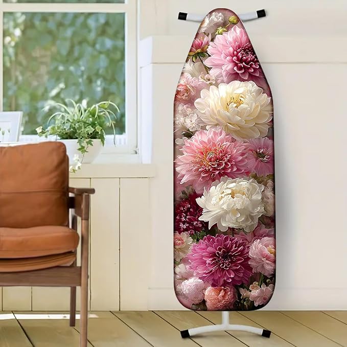Nuxovilar Soft Pink & White Floral Pattern Ironing Board Cover, 15×54 inch - Image 2