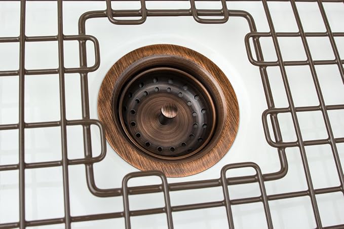 Sinkology Kitchen Sink Basket Strainer Drain TB35-01, Antique Copper - Image 2