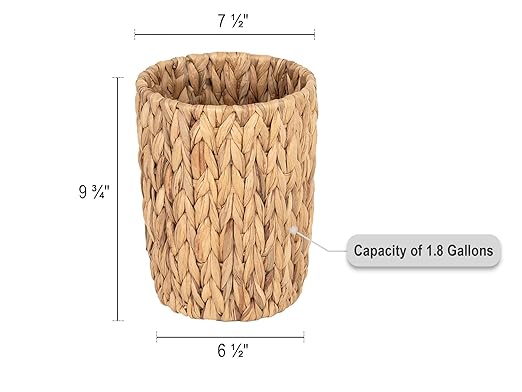 StorageWorks Wicker Waste Basket, Small Trash Can - Image 2