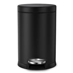 simplehuman 4.5 Liter / 1.2 Gallon Round Bathroom Step Trash Can, Matte Black - Image 2