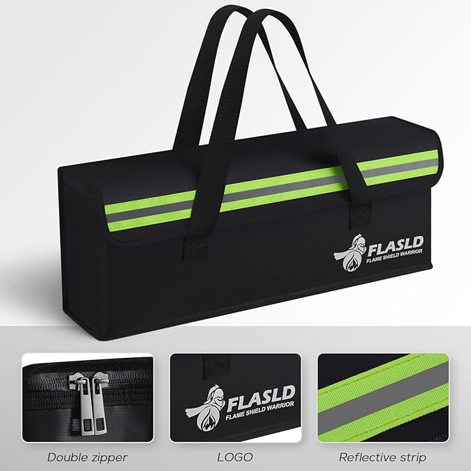 FLASLD 2-Pack E-Bike Battery Bag Fireproof Safe Charging Bag Explosionproof - Image 5