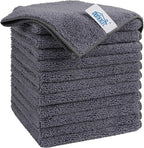 HOMEXCEL Grey Microfiber Cleaning Cloth, 12 Pack Premium Microfiber Towels by HOMEXCEL