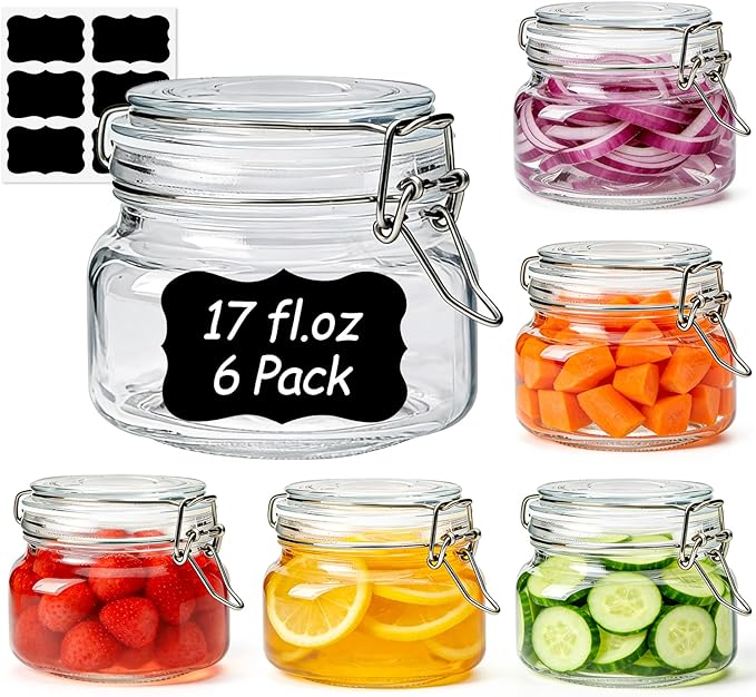 ComSaf 6 Pack 17 oz Glass Jars by ComSaf